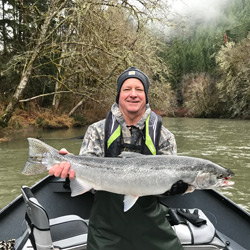 Catching steelhead on the Siuslaw River with Grey Ghost Guide Service